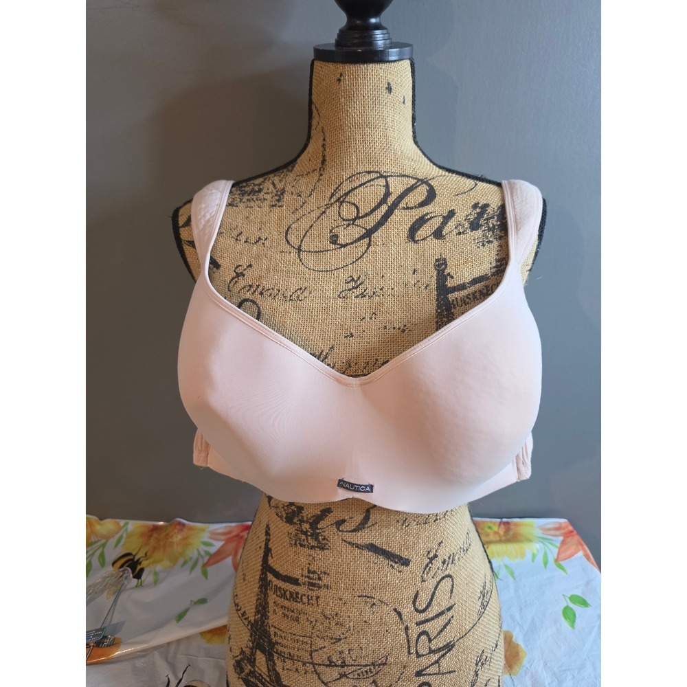 Nautica Intimates Pink Wirefree Comfort Bra 40DD 3973-70 Smooth Molded Cup